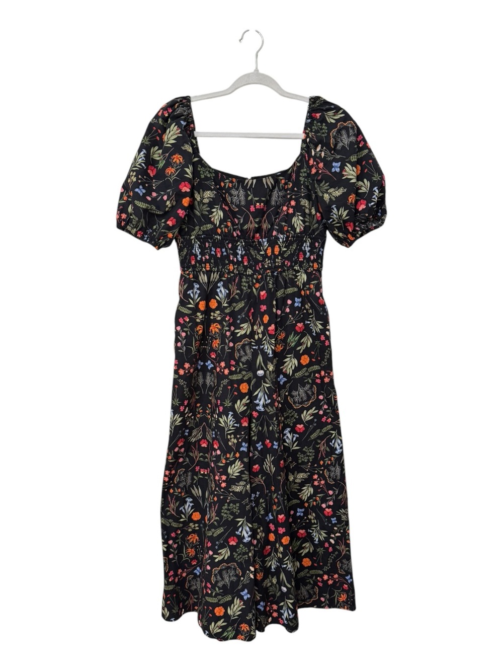 HUTCH | Anthropologie Puff-Sleeve Wide Leg Jumpsuit in Black Floral, Size Small - Picture 5 of 16